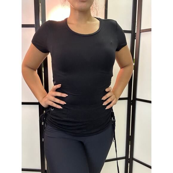 INC edgy black side tie shirt - Picture 2 of 3